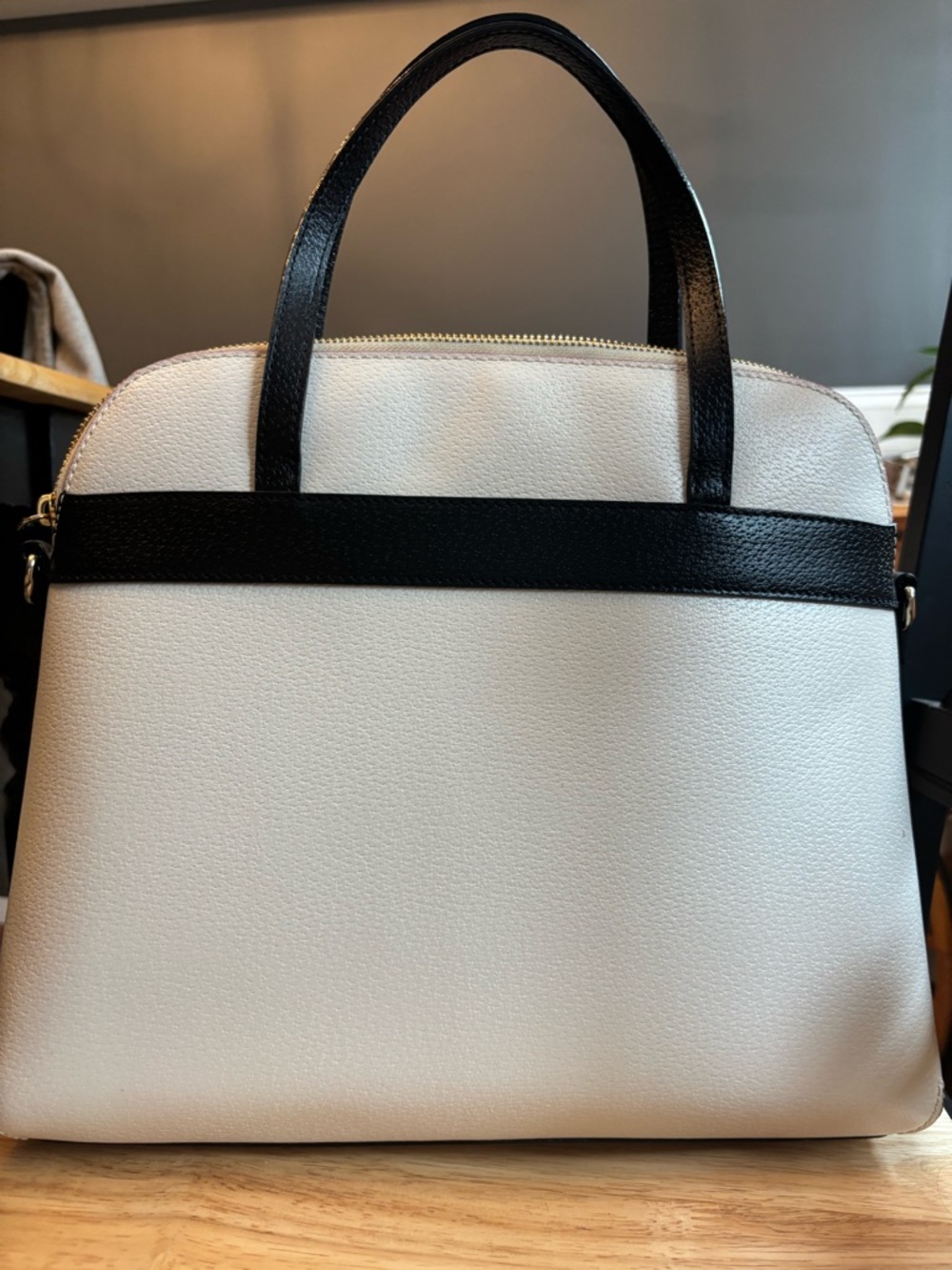 kate spade Cream and Black Bow Dome Satchel - Picture 4 of 7